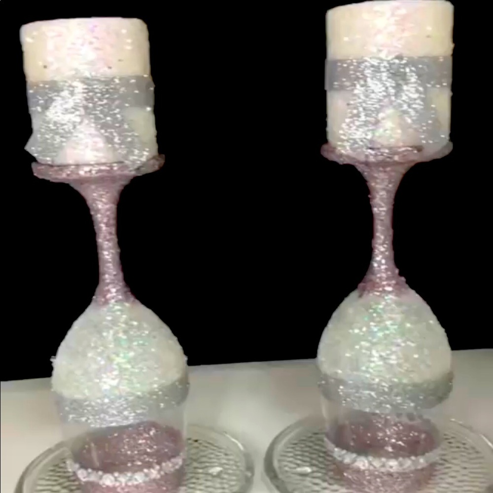 Decorated candles and candle holders